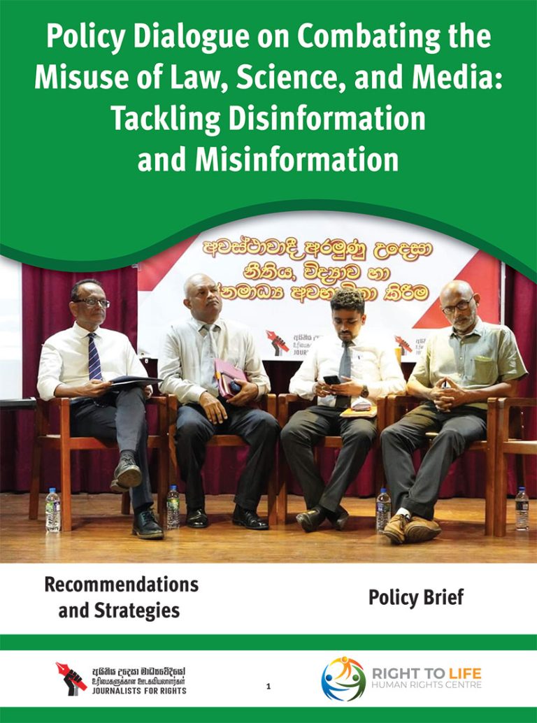 Policy Dialogue on Combating the Misuse of Law,Science and Media; Tackling Disinformation and Misinformation